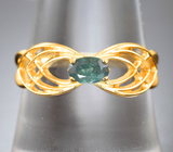 Золотое кольцо с ярким насыщенным уральским александритом 0,37 карата