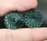 Крупная пара резных нефритов 40,21 карата