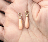 Золотые подвесы для серег с натуральными solid кораллами 5,3 карата