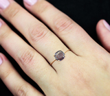 Золотое кольцо с редким гранатом со сменой цвета 1,41 карата