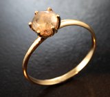 Классическое золотое кольцо с насыщенным уральским александритом 1,04 карата