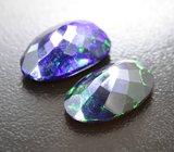 Пара ограненных черных опалов 7,61 карата