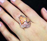 Золотое кольцо с уникальным крупным мексиканским jelly опалом 34,71 карата