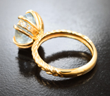 Золотое кольцо с крупным ярким параиба турмалином 4,51 карата и бриллиантами