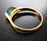 Золотое кольцо с ярким уральским изумрудом редкого оттенка 0,7 карата