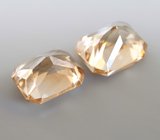 Пара цирконов "шампань" 4,17 карата