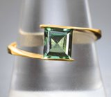 Золотое кольцо с "неоновым" зеленым турмалином 1,09 карата