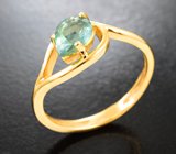 Золотое кольцо с "неоновым" полихромным турмалином 0,7 карата