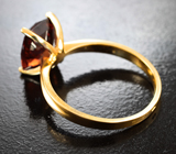 Золотое кольцо с чистейшим крупным оранжевым цирконом 4,04 карата