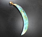 Крупный золотой кулон с ярким многоцветным абалоном 20,6 карата