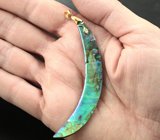 Крупный золотой кулон с ярким многоцветным абалоном 20,6 карата