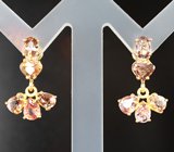Серьги с гранатами со сменой цвета 4,9 карата