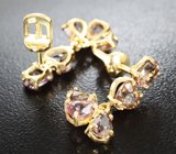 Серьги с гранатами со сменой цвета 4,9 карата