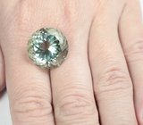 Чистейший крупный мятно-зеленый аметист лазерной огранки 22,19 карата