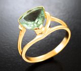 Золотое кольцо с неоново-зеленым турмалином open color grade 2,14 карата