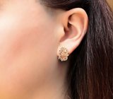 Массивные золотые серьги с кристаллическими эфиопскими опалами 2,6 карата, разноцветными сапфирами, цаворитами и бриллиантами