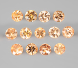 Набор из 13 спессартинов гранатов 2,13 карата