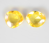 Пара ярко-желтых сапфиров авторской огранки 1,3 карата