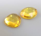 Пара ярко-желтых сапфиров авторской огранки 1,3 карата 