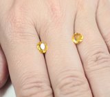 Пара ярко-желтых сапфиров авторской огранки 1,3 карата 