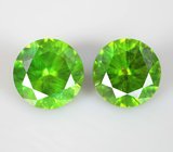 Пусеты с уральскими демантоидами 1,51 карата