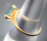 Золотое кольцо с голубовато-зеленым "неоновым" турмалином 3,3 карата