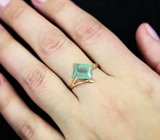 Золотое кольцо с голубовато-зеленым "неоновым" турмалином 3,3 карата