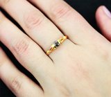 Золотое кольцо с насыщенным уральским александритом 0,16 карата