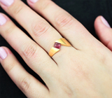 Золотое кольцо с рубиновой шпинелью 0,42 карата