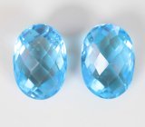 Серьги с голубыми топазами 30,27 карата