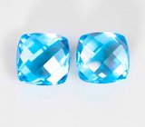 Серьги с голубыми топазами 30,27 карата