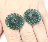 Крупная пара резных нефритов 36,49 карата 