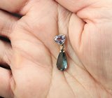 Золотой кулон с редким индиголитом турмалином 2,08 карата и зултанитом 1,02 карата