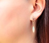 Золотые серьги с яркими ограненными эфиопскими опалами 1,58 карата и сиреневыми сапфирами