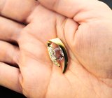 Золотой кулон с розовато-оранжевым 2,99 карата и бесцветными цирконами