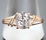 Кольцо с розовато-оранжевым цирконом 3,62 карата Золото