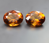 Пара цитринов мадейра высокой чистоты 5,25 карата