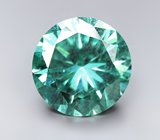 Голубовато-зеленый муассанит 2,97 карата