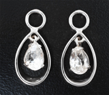 Подвесы для серег с чистейшими бесцветными цирконами 3,58 карата