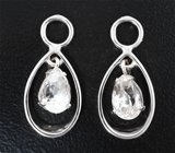 Подвесы для серег с чистейшими бесцветными цирконами 3,58 карата Золото