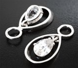 Подвесы для серег с чистейшими бесцветными цирконами 3,58 карата Золото