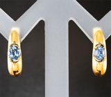 Золотые серьги с редкими синими шпинелями 0,74 карата