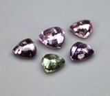 Набор из 5 разноцветных сапфиров 0,79 карата