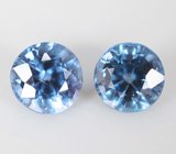 Редкая пара синих шпинелей 0,9 карата