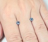 Редкая пара синих шпинелей 0,9 карата