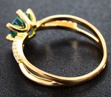 Золотое кольцо с чистейшим голубым муассанитом 0,91 карата