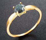 Золотое кольцо с голубовато-зелёным уральским александритом 0,81 карата