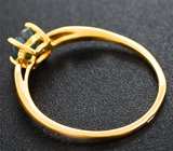 Золотое кольцо с голубовато-зелёным уральским александритом 0,81 карата