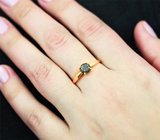 Золотое кольцо с голубовато-зелёным уральским александритом 0,81 карата