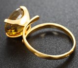 Золотое кольцо с крупным золотистым сфеном редкой огранки 5,69 карата